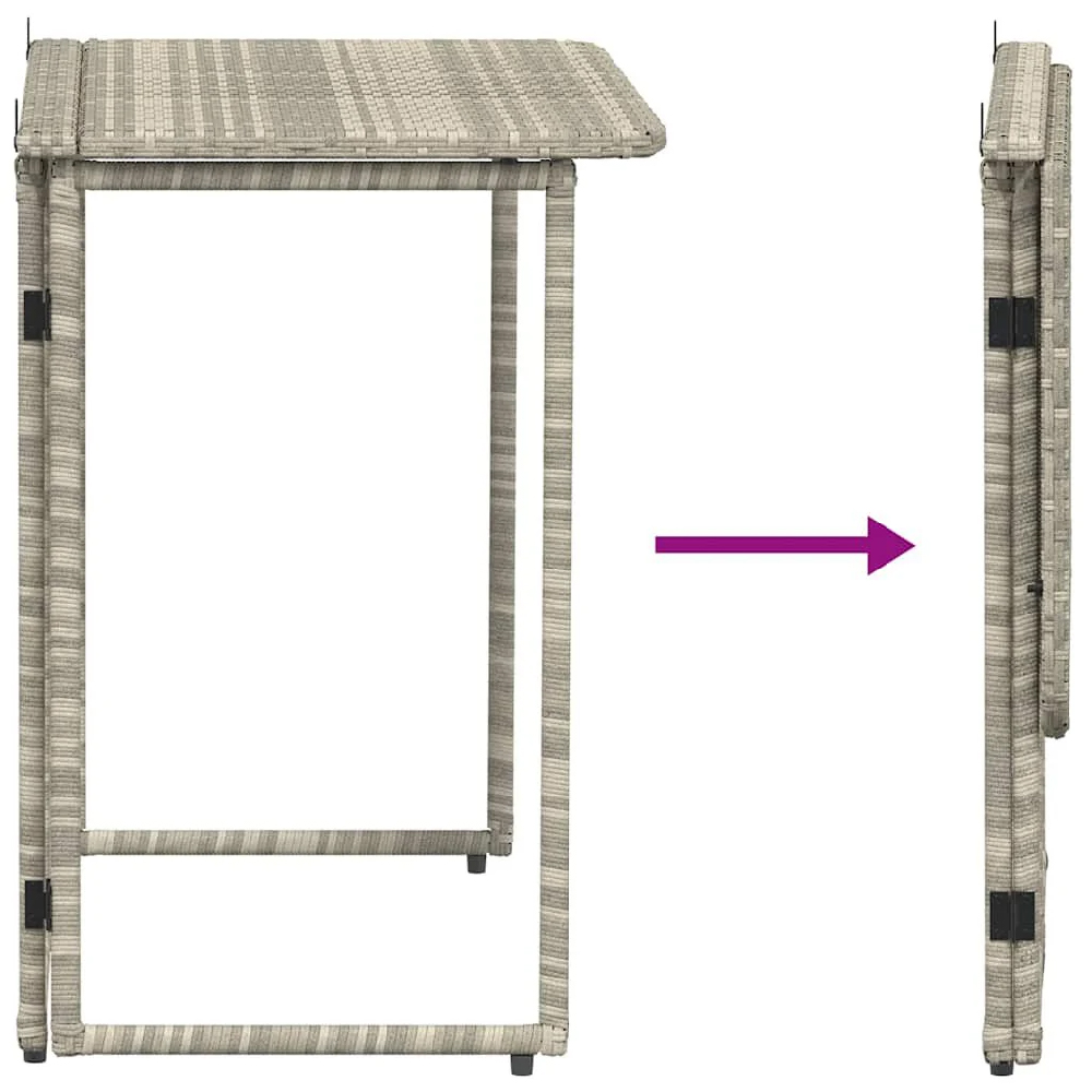 Epping Rattan Garden Folding Dining Table In Light Grey