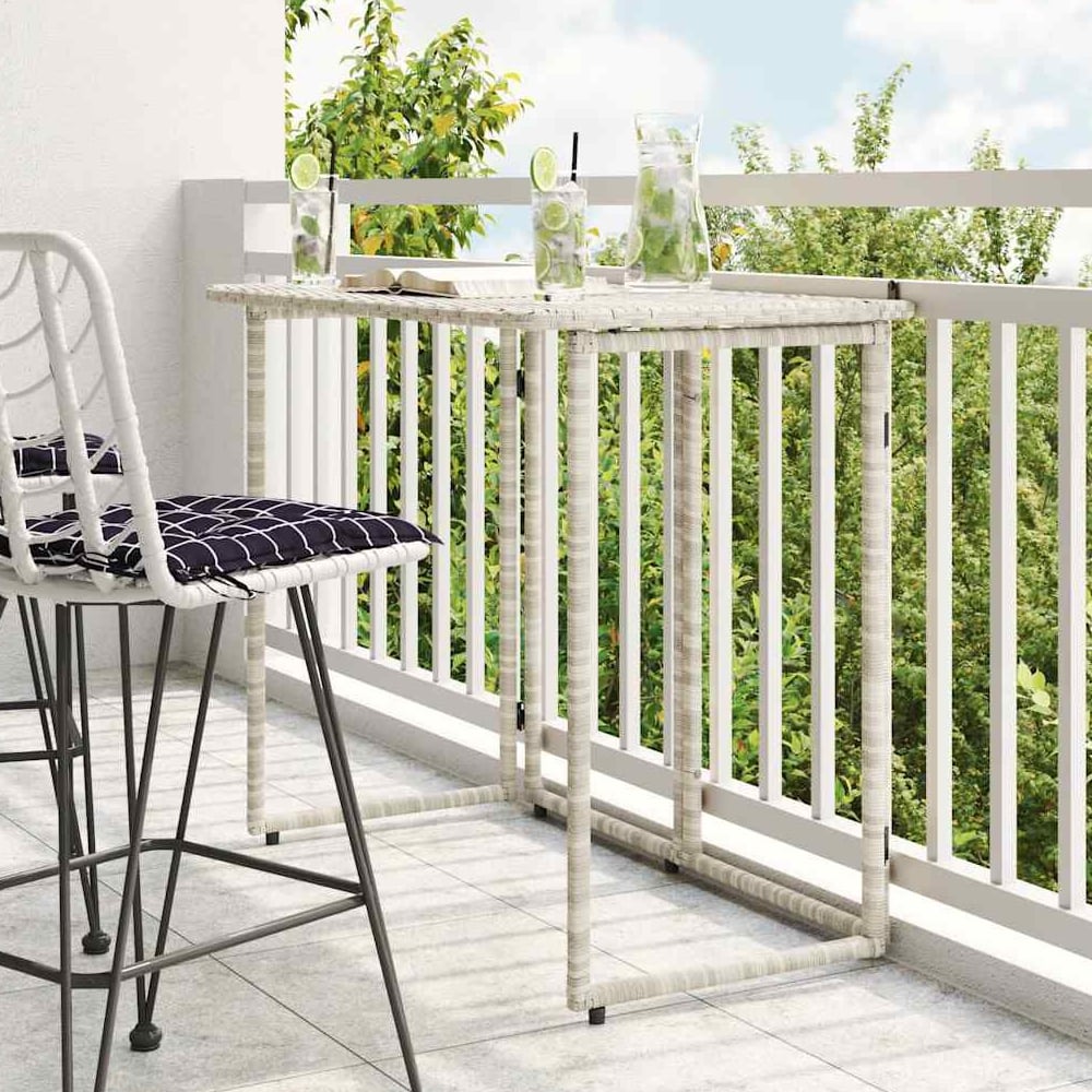Product photograph of Epping Rattan Garden Folding Dining Table In Light Grey from Furniture in Fashion