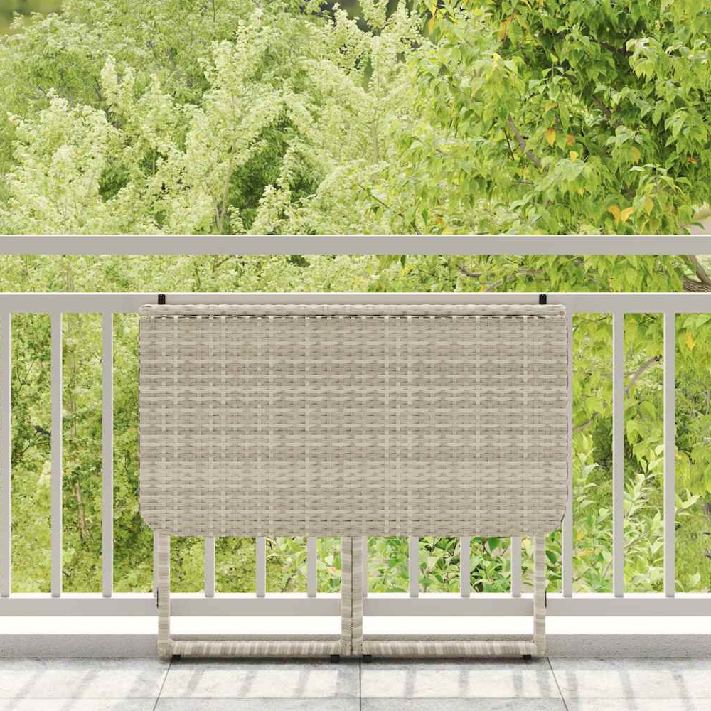 Epping Rattan Garden Folding Dining Table In Light Grey