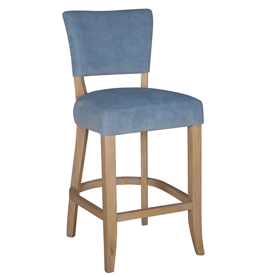 Epping Velvet Bar Chair In Blue With Solid Wooden Legs_1