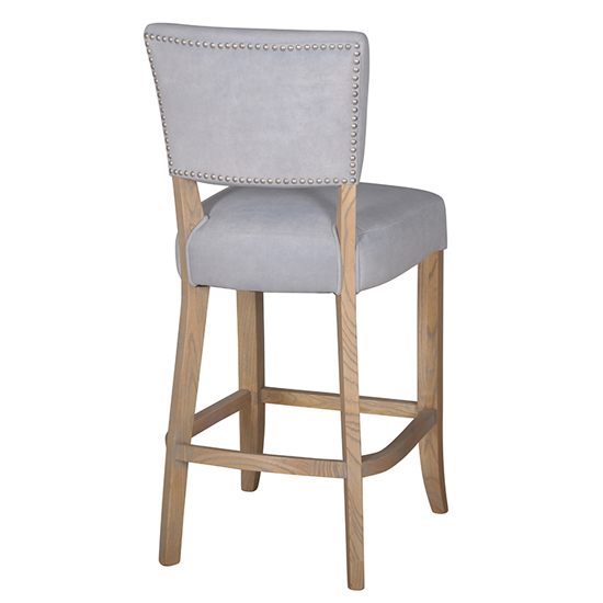 Epping Velvet Bar Chair In Light Grey With Solid Wooden Legs_2