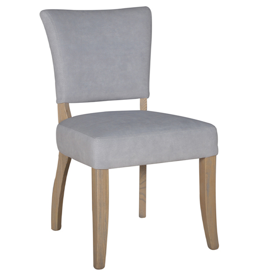 Epping Velvet Dining Chair In Light Grey With Solid Wooden Legs
