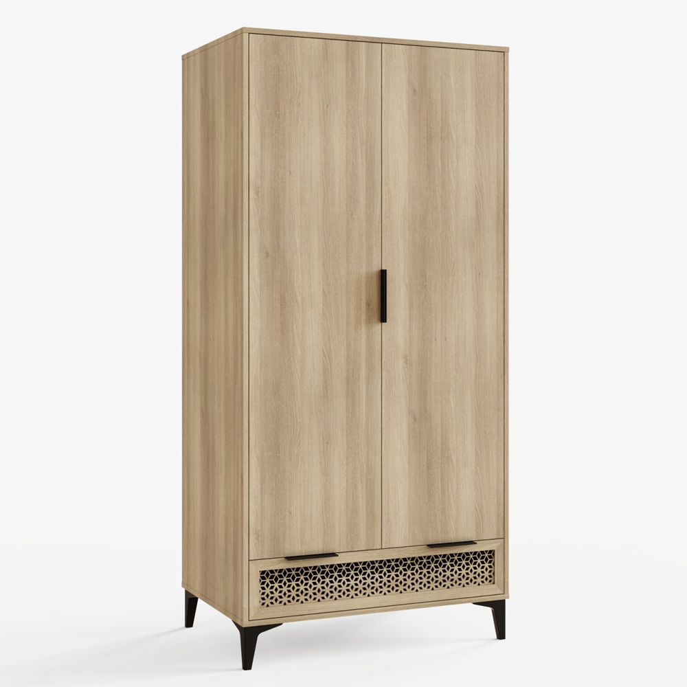 Epping Wooden Wardrobe With 2 Doors - Oak