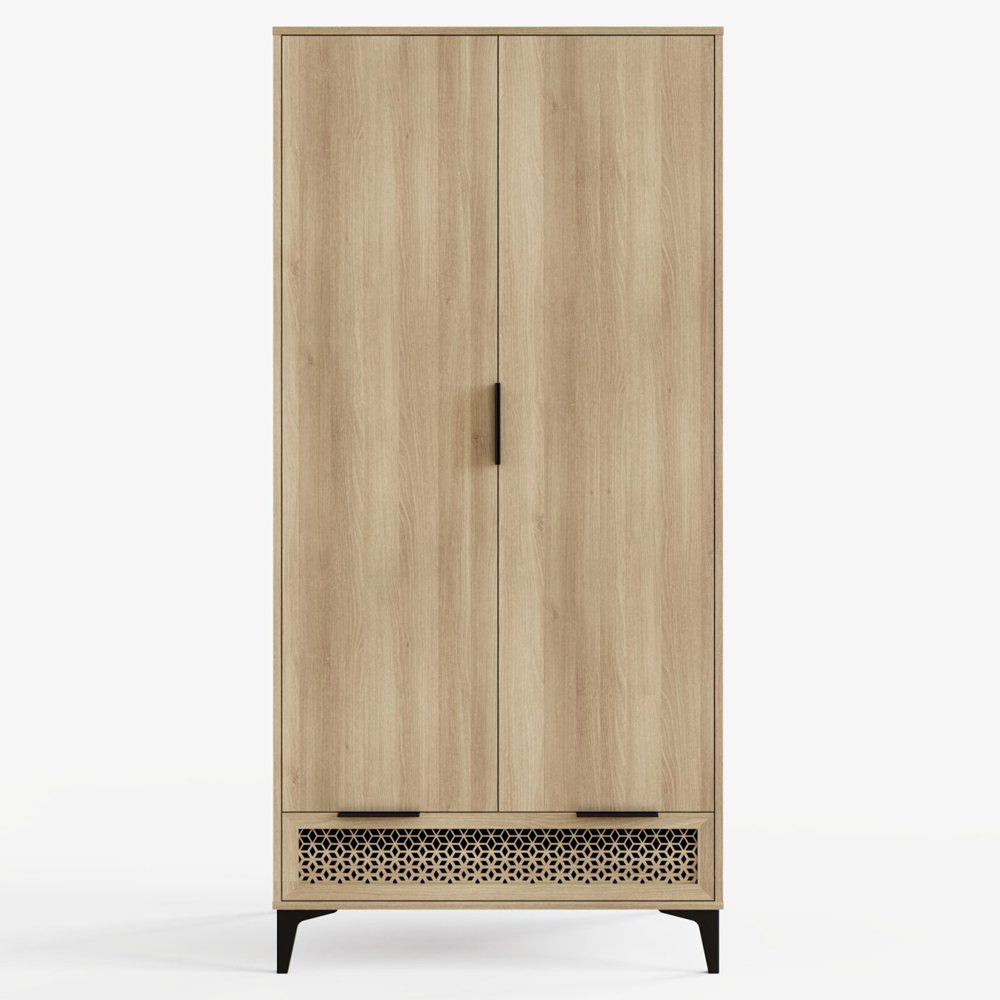 Epping Wooden Wardrobe With 2 Doors - Oak
