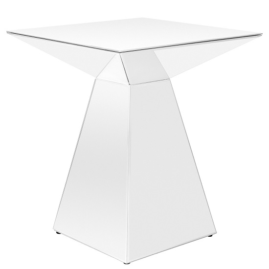 Epsilon Modern Pedestal Side Table In White Glass 30338