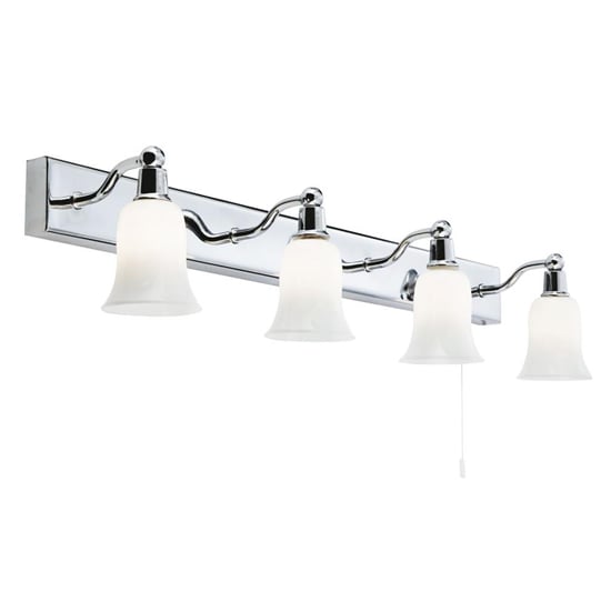 Product photograph of Equador Led 4 Lights Opal Glass Bathroom Wall Light In Chrome from Furniture in Fashion