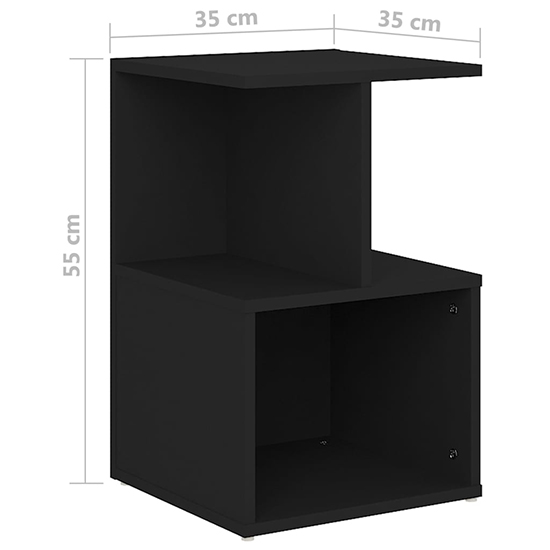 Eracio Wooden Bedside Cabinet In Black_4