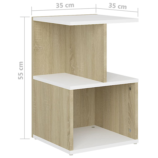 Eracio Wooden Bedside Cabinet In White And Sonoma Oak_4