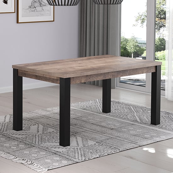 Read more about Erbil rectangular 160cm wooden dining table in tobacco oak