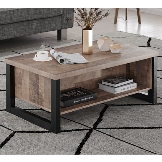 Product photograph of Erbil Wooden Coffee Table In Tobacco Oak from Furniture in Fashion