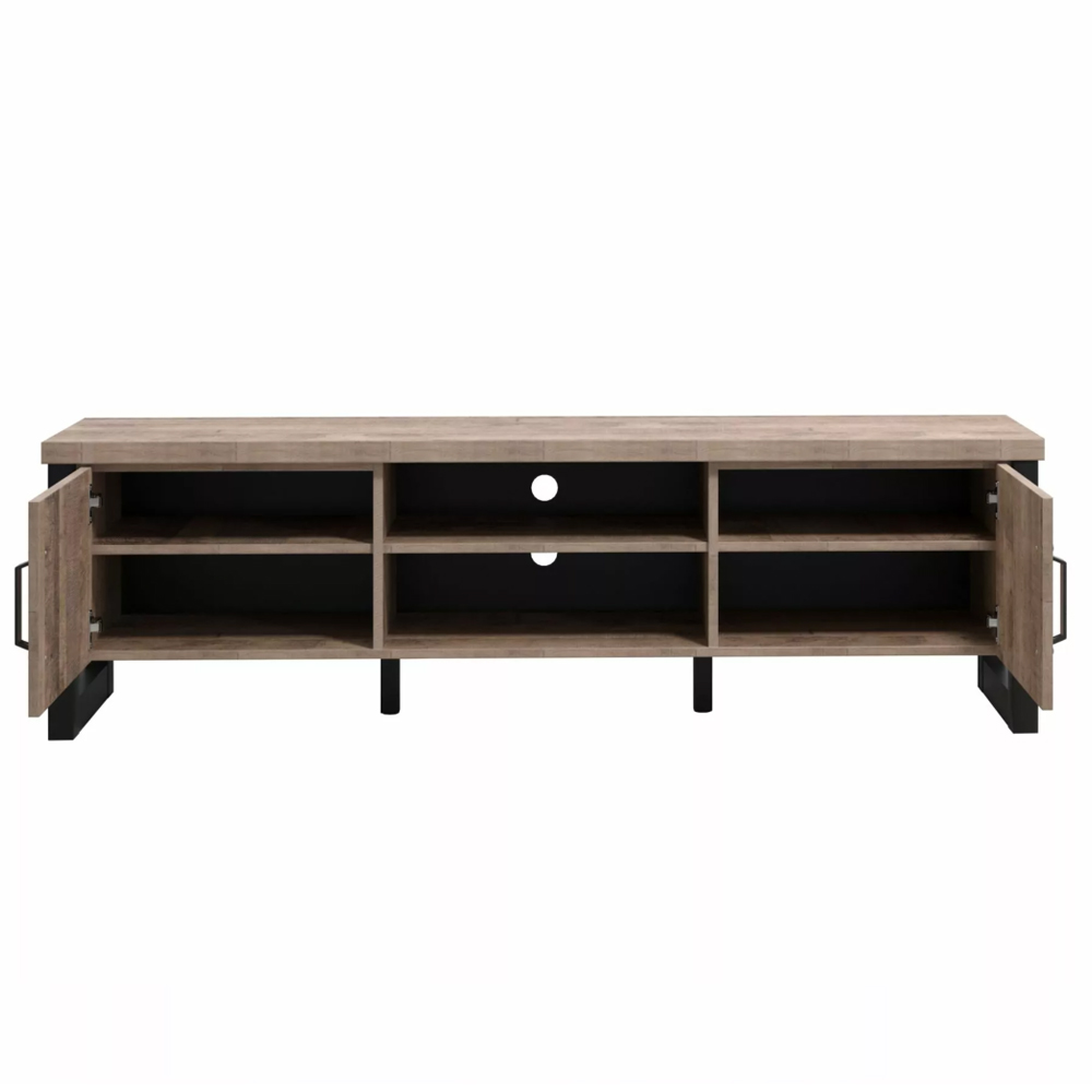 Erbil Wooden TV Stand With 2 Doors And Shelf In Tobacco Oak