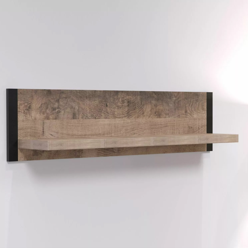 Erbil Wooden Wall Shelf In Tobacco Oak