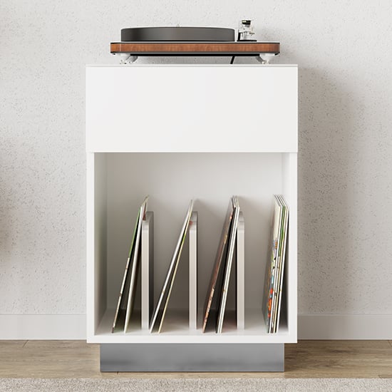 Read more about Ercis high gloss office cabinet with 1 drawers in white