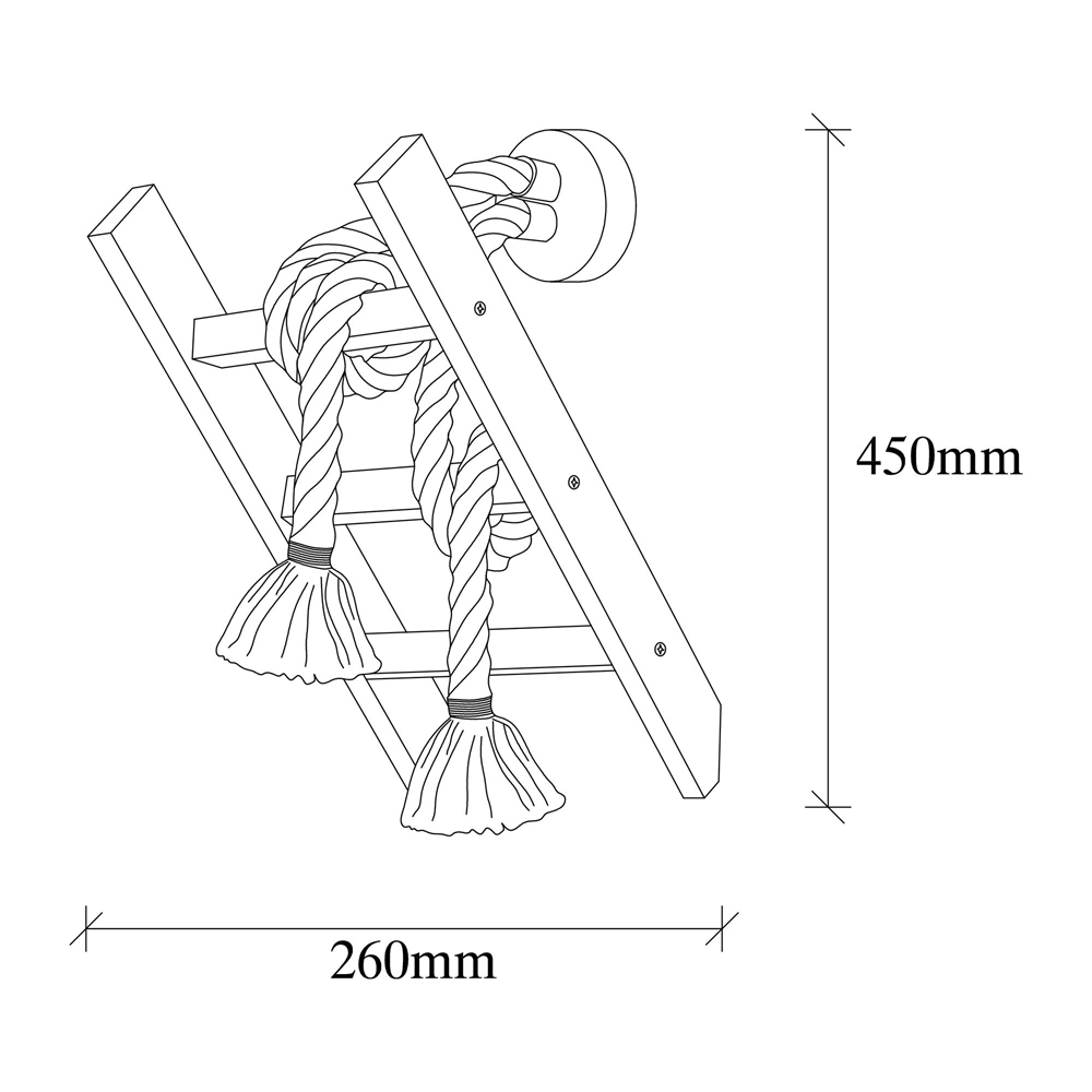Erebos 2 Light Wooden Wall Light in Oak