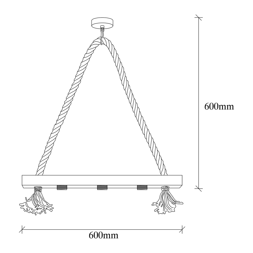 Erebos 3 Light Wooden Ceiling Pendant Light in Oak