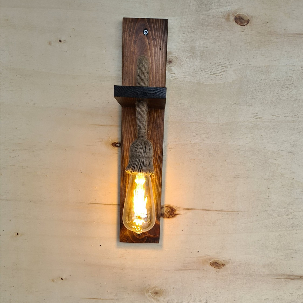 Erebos Large Wooden Wall Light in Walnut