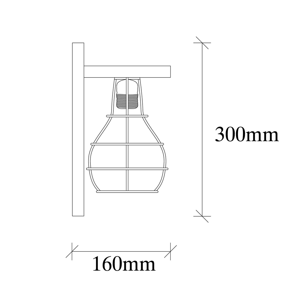 Erebos Wooden Cage Wall Light in Oak