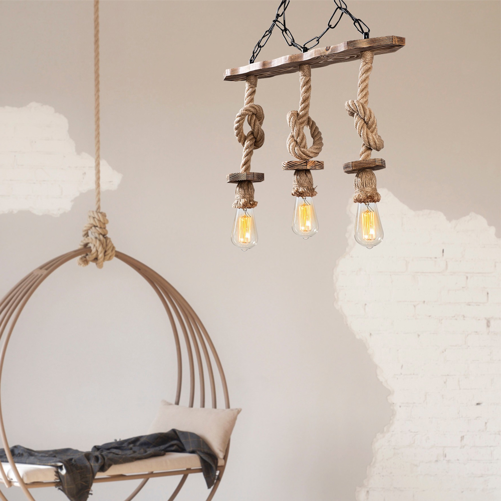 Erebos Wooden Ceiling Pendant Light in Oak