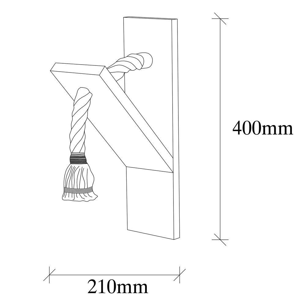 Erebos Wooden Rope Wall Light in Oak