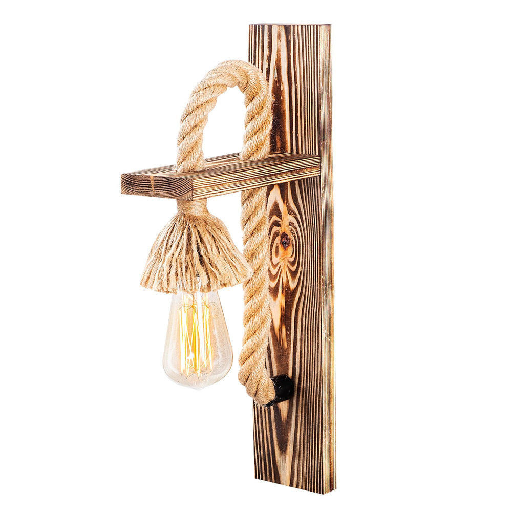 Erebos Wooden Wall Light in Oak