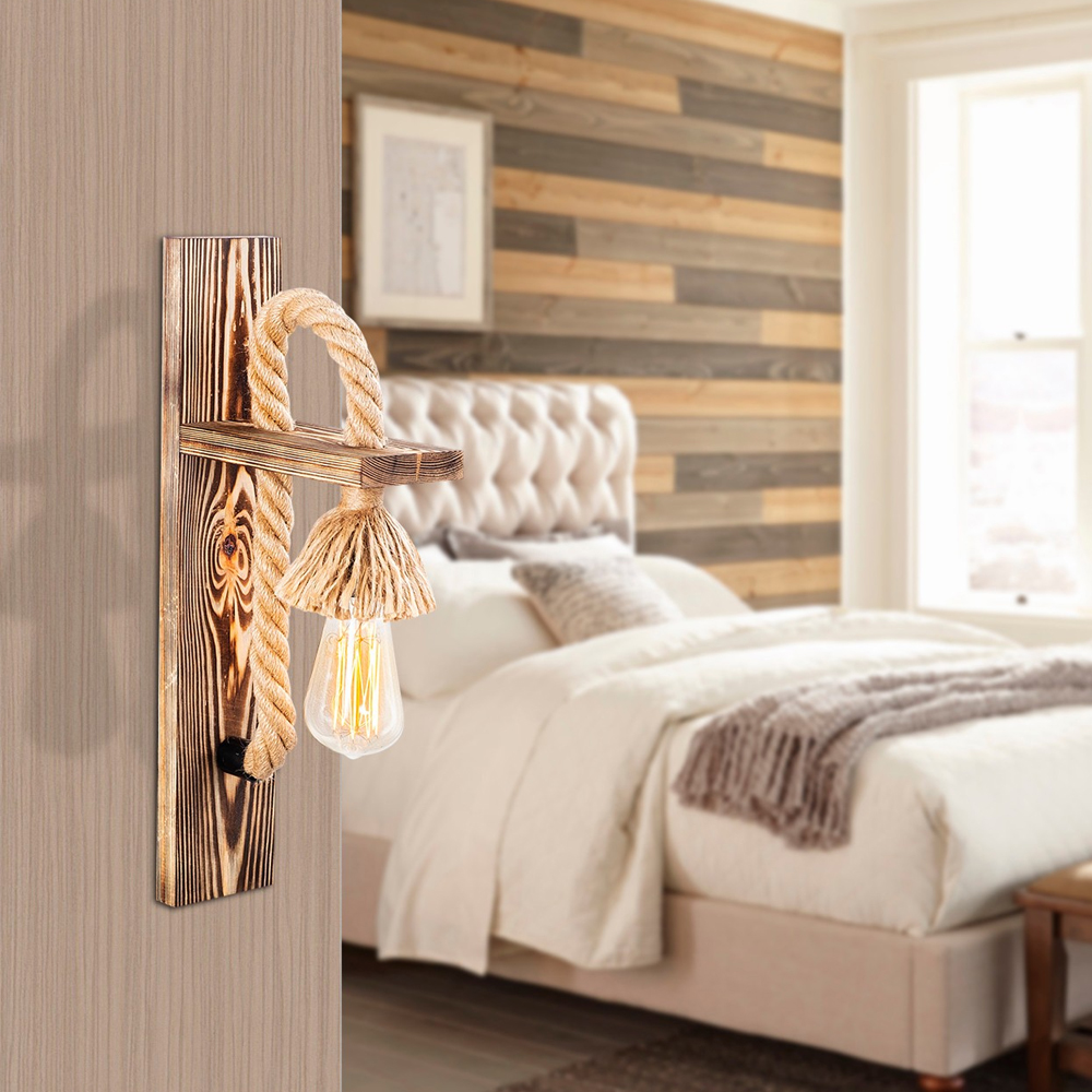 Erebos Wooden Wall Light in Oak