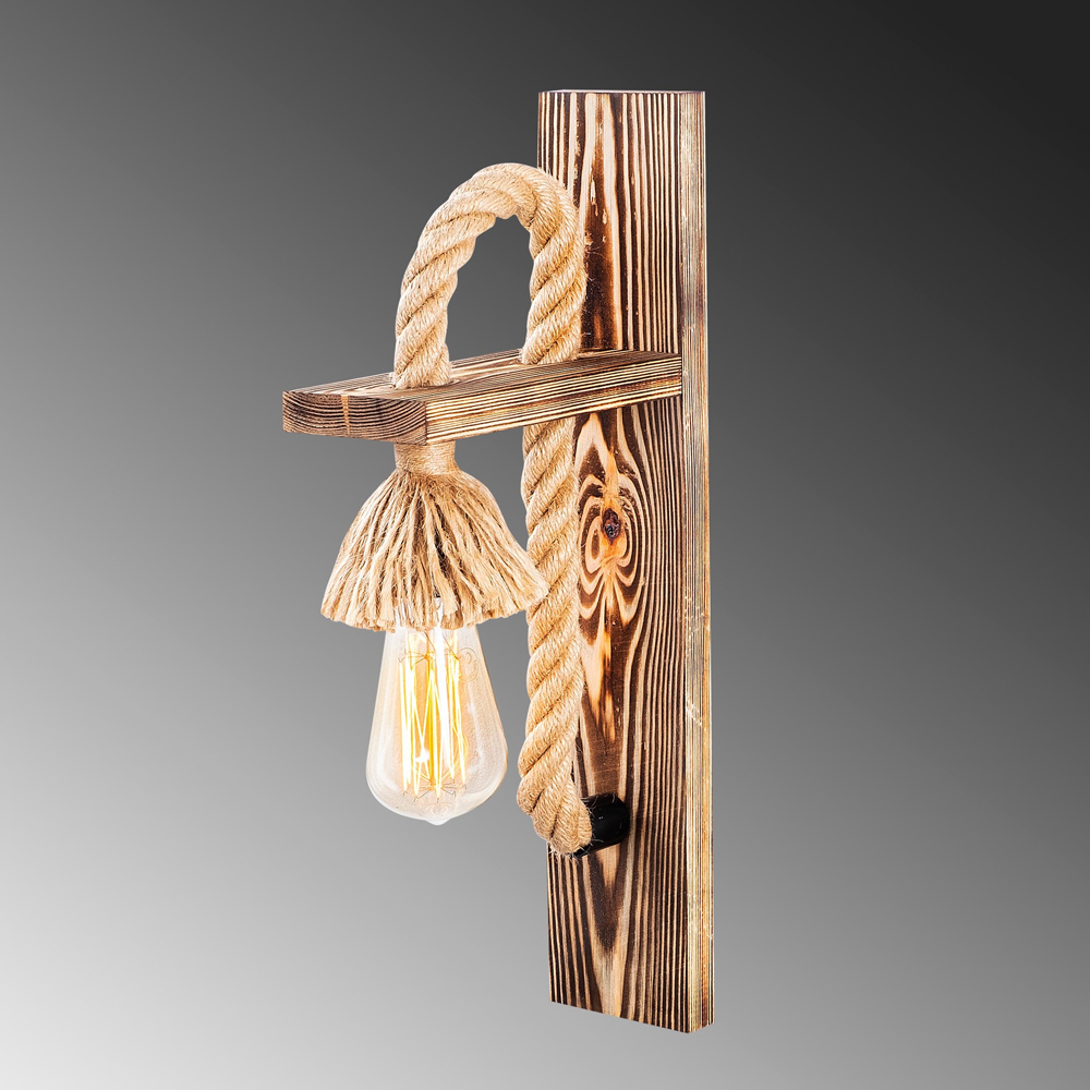 Erebos Wooden Wall Light in Oak