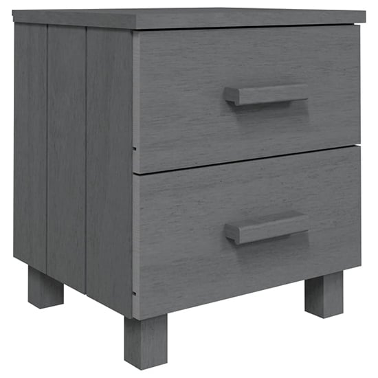 Erez Solid Pinewood Bedside Cabinet In Dark Grey_2