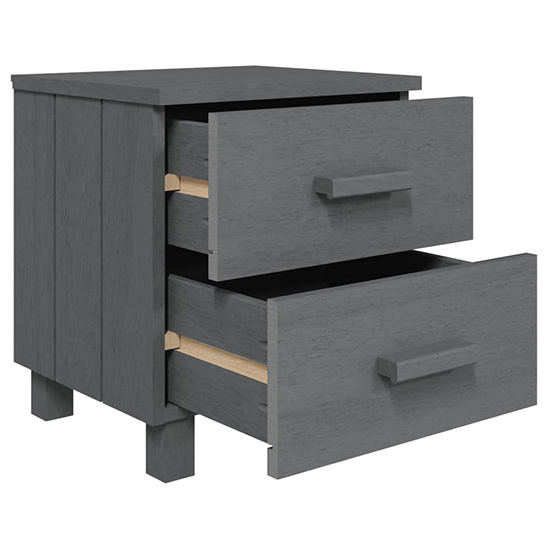 Erez Solid Pinewood Bedside Cabinet In Dark Grey_4