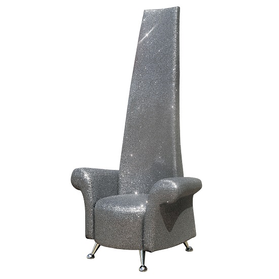 Photo of Ergo potenza chair in silver black glitter fabric