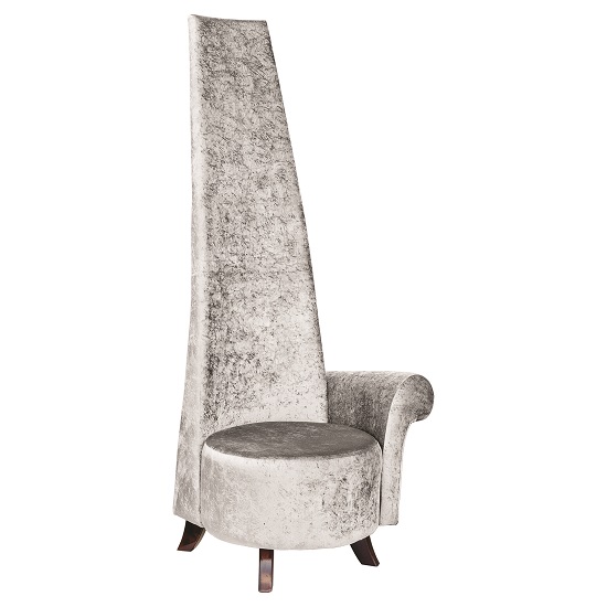 View Ergo potenza chair in silver crush fabric with wooden feet