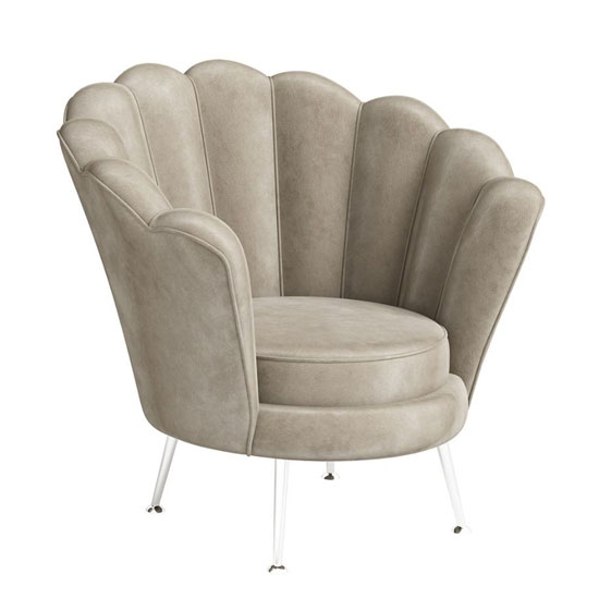 Read more about Ecton velvet fabric lounge chair in mink