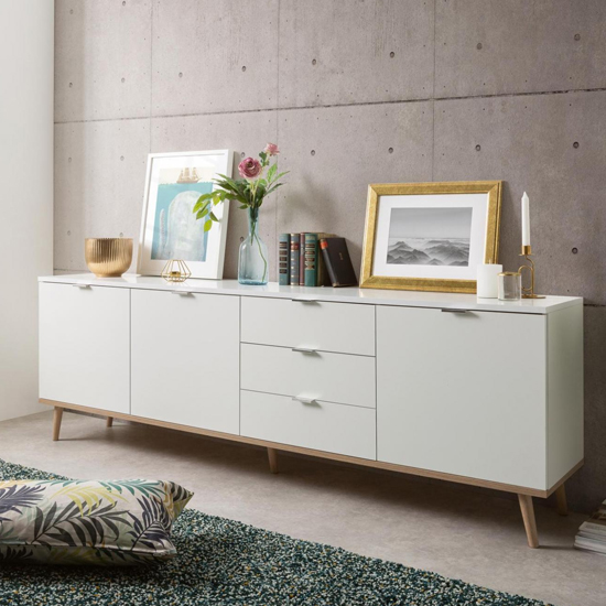 Eridanus Large Wooden Sideboard In White And Sonoma Oak_6