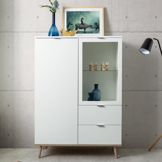 Eridanus Small Wooden Display Unit In White And Sonoma Oak_1