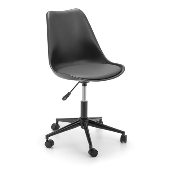 Product photograph of Edolie Pu Fabric Office Chair In Black from Furniture in Fashion