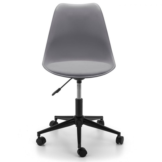Edolie PU Fabric Office Chair In Grey And Chrome_2