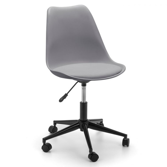 Product photograph of Edolie Pu Fabric Office Chair In Grey And Chrome from Furniture in Fashion