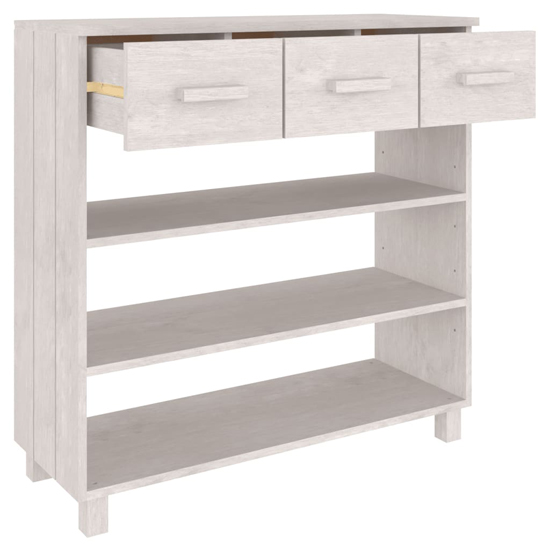 Erix Pine Wood Console Table In White_5