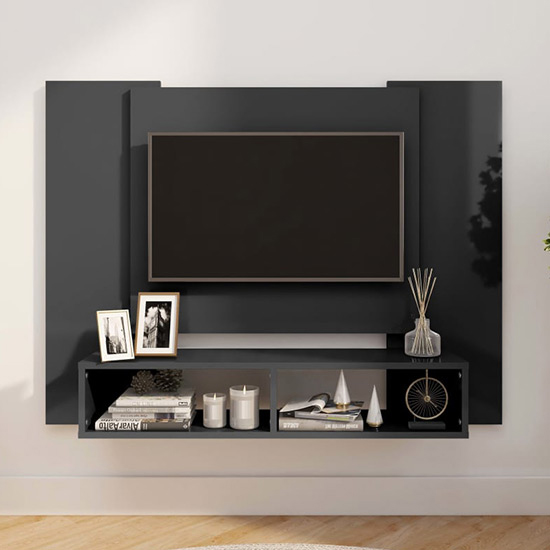 Read more about Ermin high gloss wall entertainment unit in grey