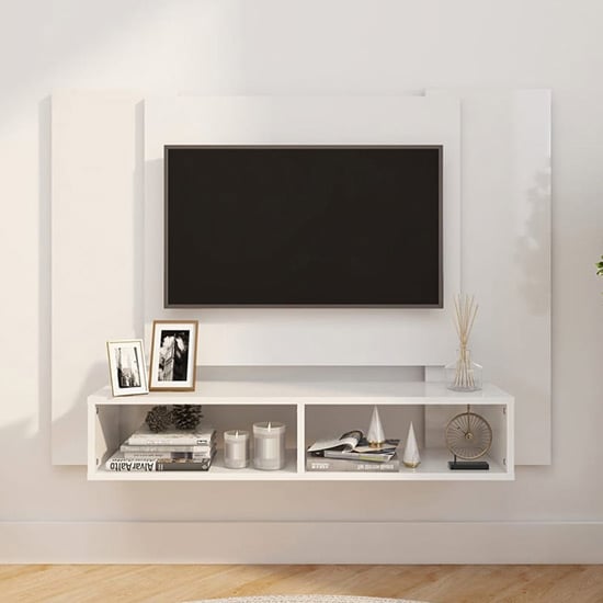 Read more about Ermin high gloss wall entertainment unit in white