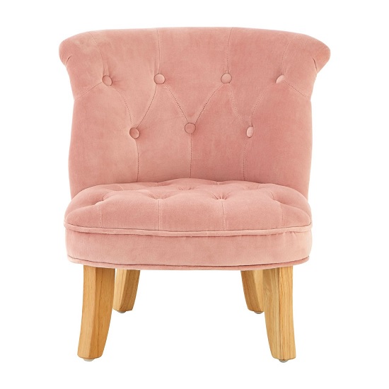 Ernest Kids Upholstered Velvet Chair In Pink_2