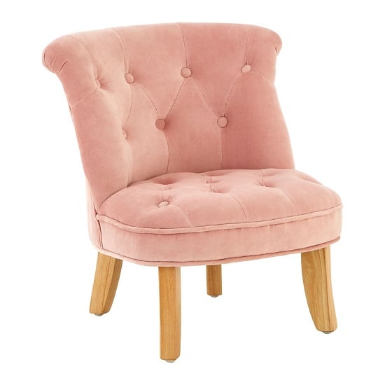 Ernest Kids Upholstered Velvet Chair In Pink_1