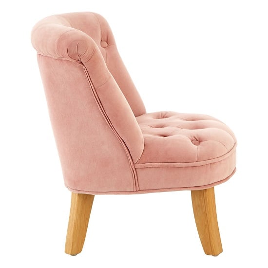 Ernest Kids Upholstered Velvet Chair In Pink_3