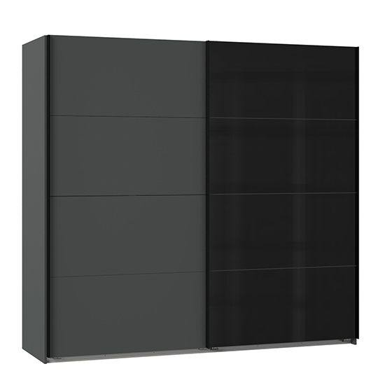 Read more about Ernesto sliding door wide wooden wardrobe in graphite