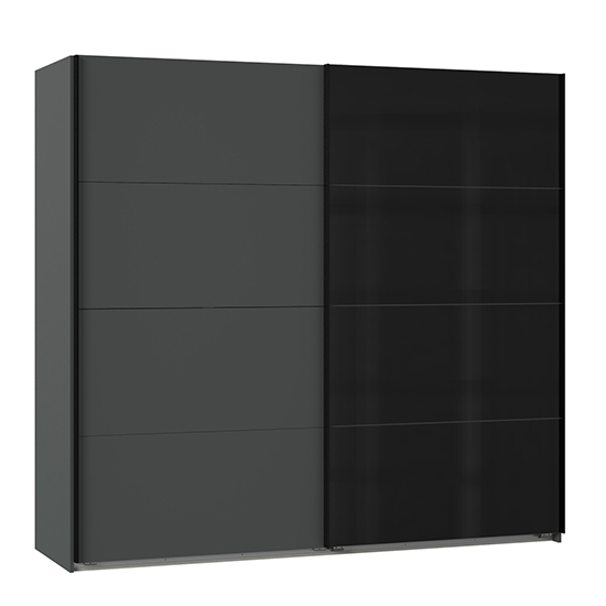 Product photograph of Ernesto Sliding Door Wooden Wardrobe In Graphite from Furniture in Fashion