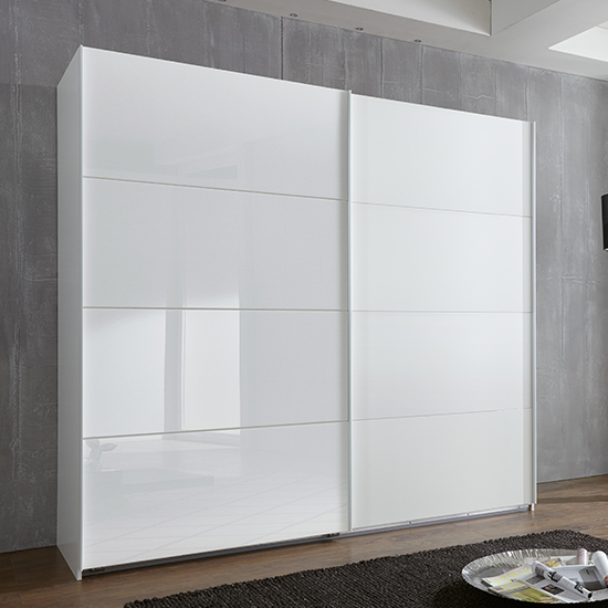 Product photograph of Ernesto Sliding Door Wooden Wardrobe In White from Furniture in Fashion