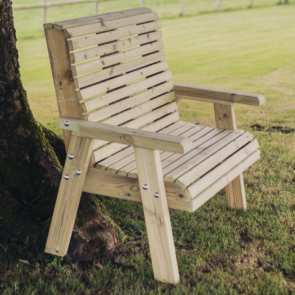 Erog Wooden Garden 2 Seater Bench In Natural