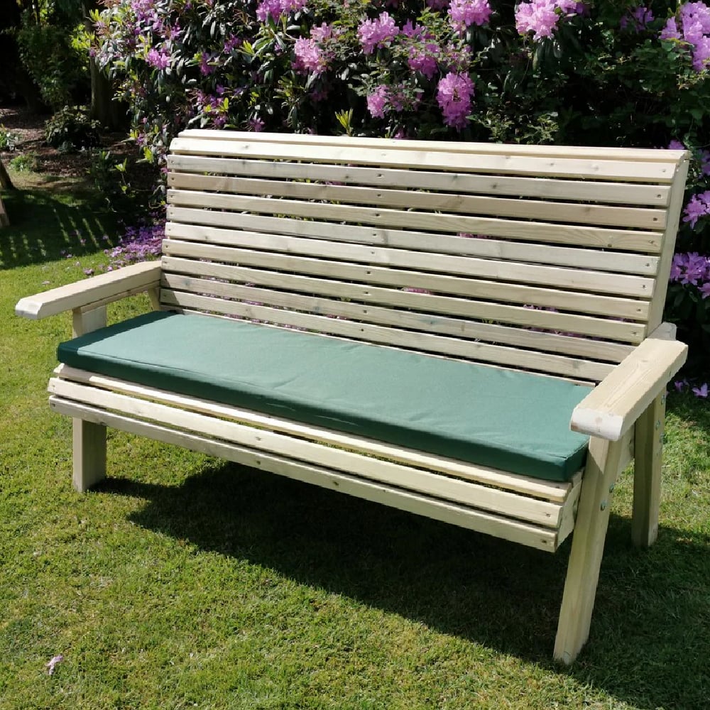 Erog Wooden Garden 3 Seater Bench In Natural