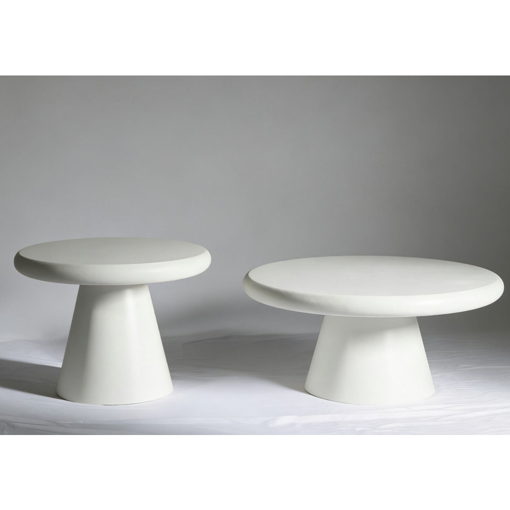 Eronel Round Wooden Coffee Table Set in White
