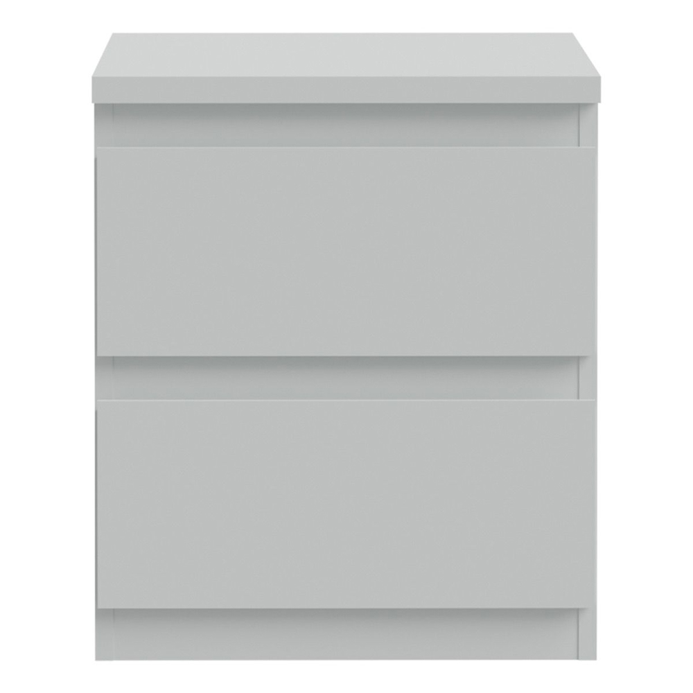 Eronis Wooden Bedside Cabinet with 2 Drawers in Light Grey