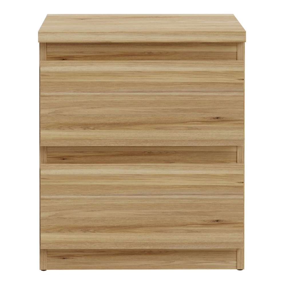 Eronis Wooden Bedside Cabinet with 2 Drawers in Mauvella Oak